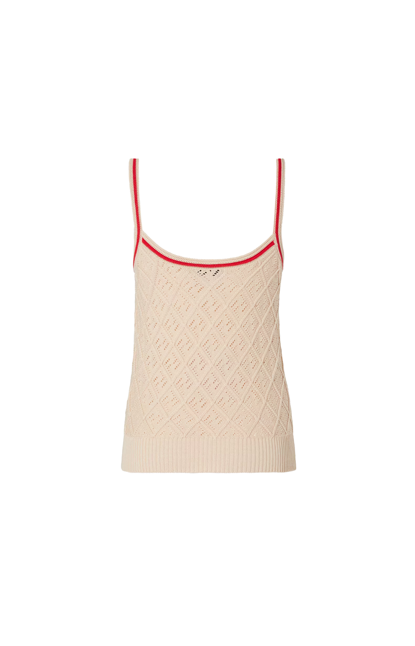 Beige Argyle Cotton Top