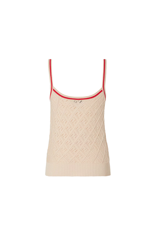 Beige Argyle Cotton Top