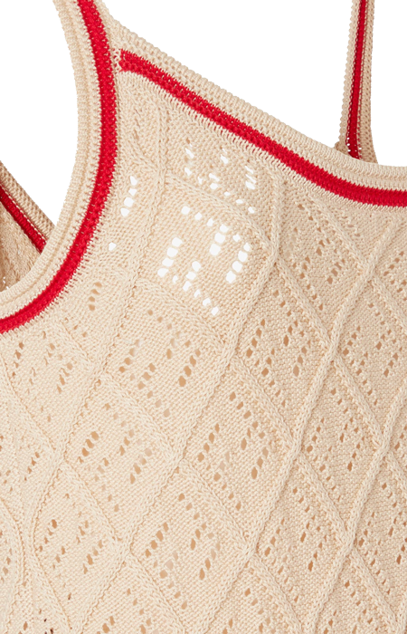 Beige Argyle Cotton Top