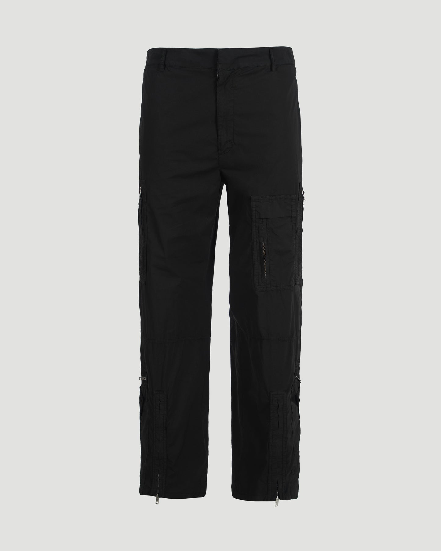 Pants in poplin with multi zipped pockets