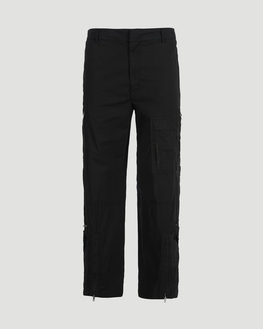 Pants in poplin with multi zipped pockets