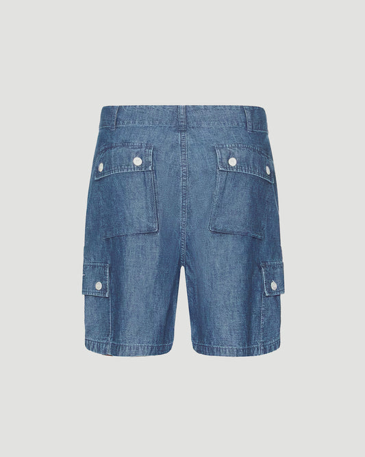 Chambray Cargo Shorts