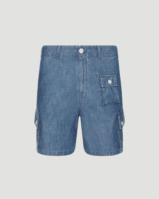 Chambray Cargo Shorts