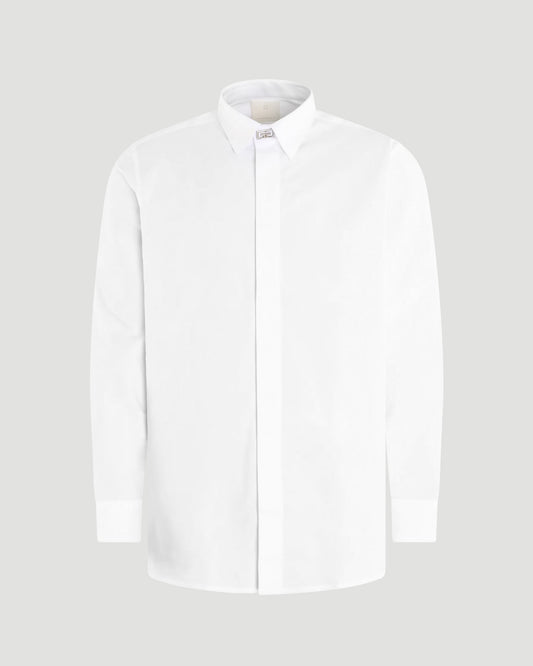 White Cotton Shirt With 2G Clip