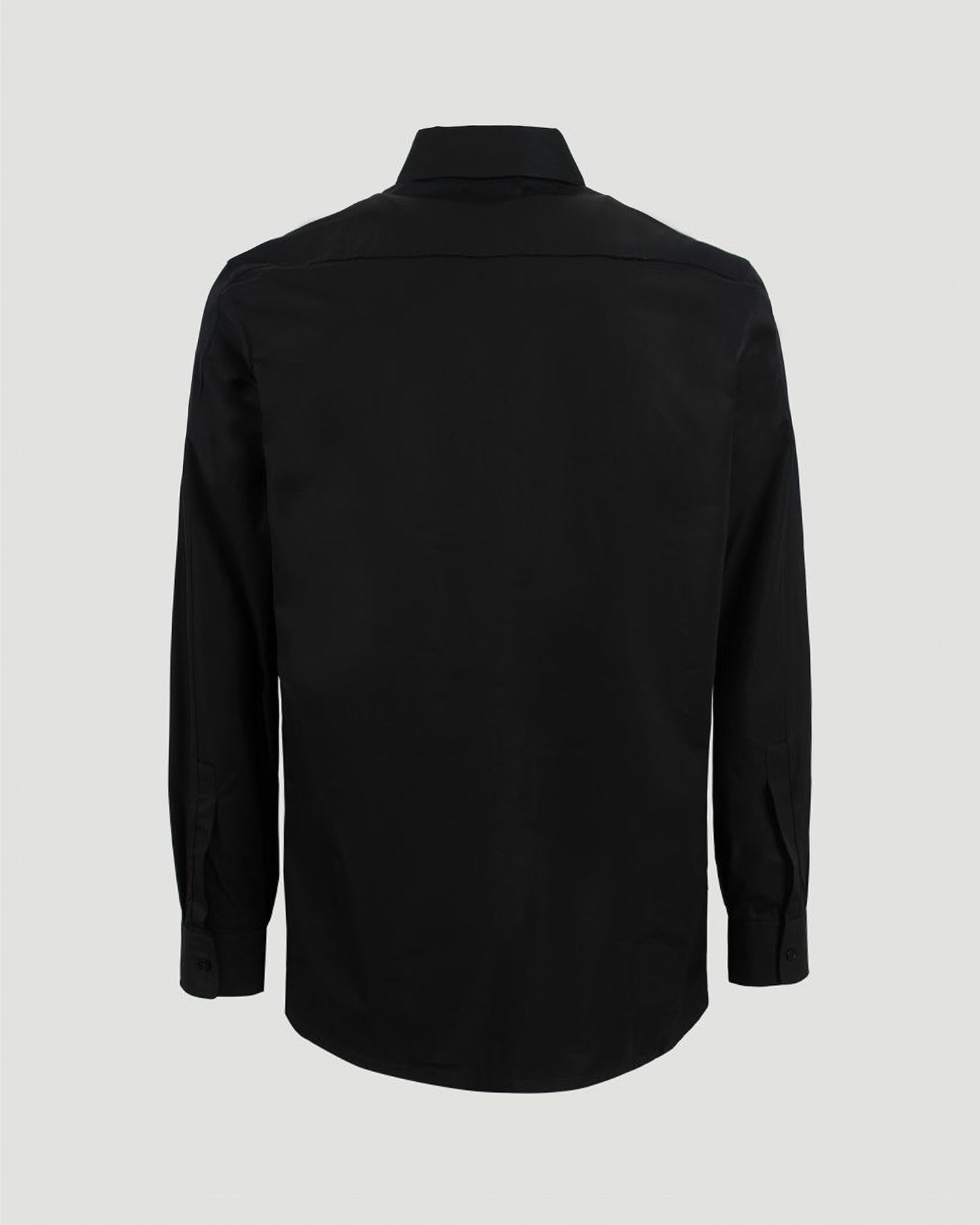 Black Poplin Shirt With Logo Embroidery