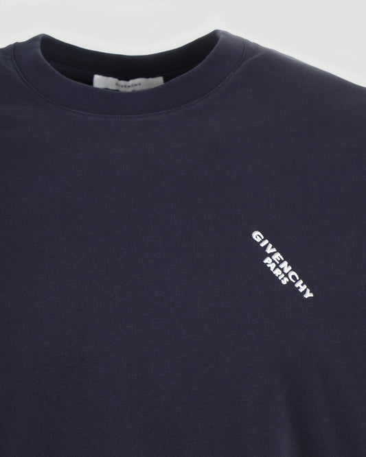 Cotton T-Shirt With GIVENCHY Shadow Print in Dark Navy