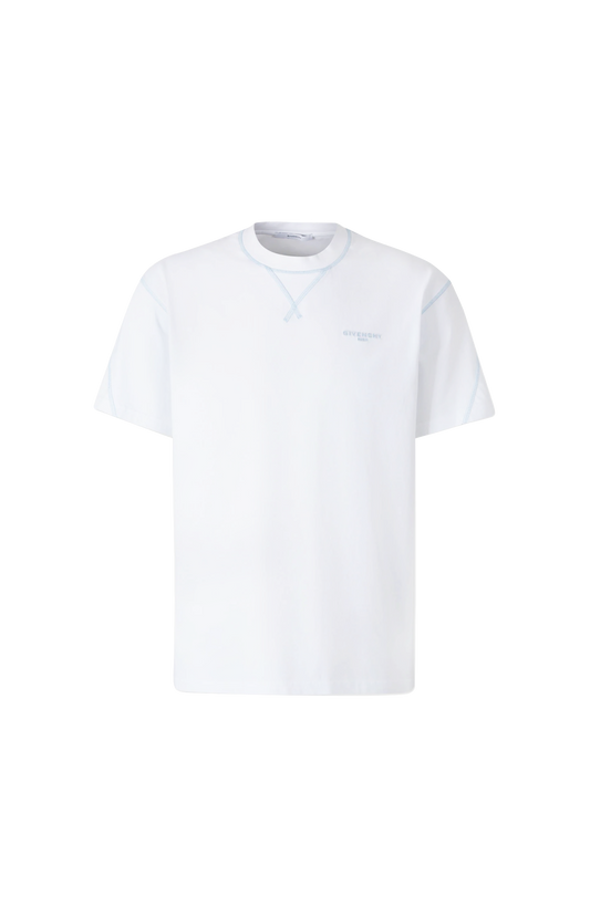 Contrast-Stitch T-Shirt in White