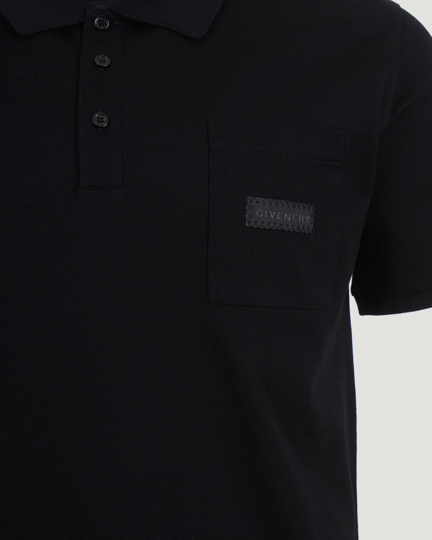 Cotton Polo With GIVENCHY Patch in Black