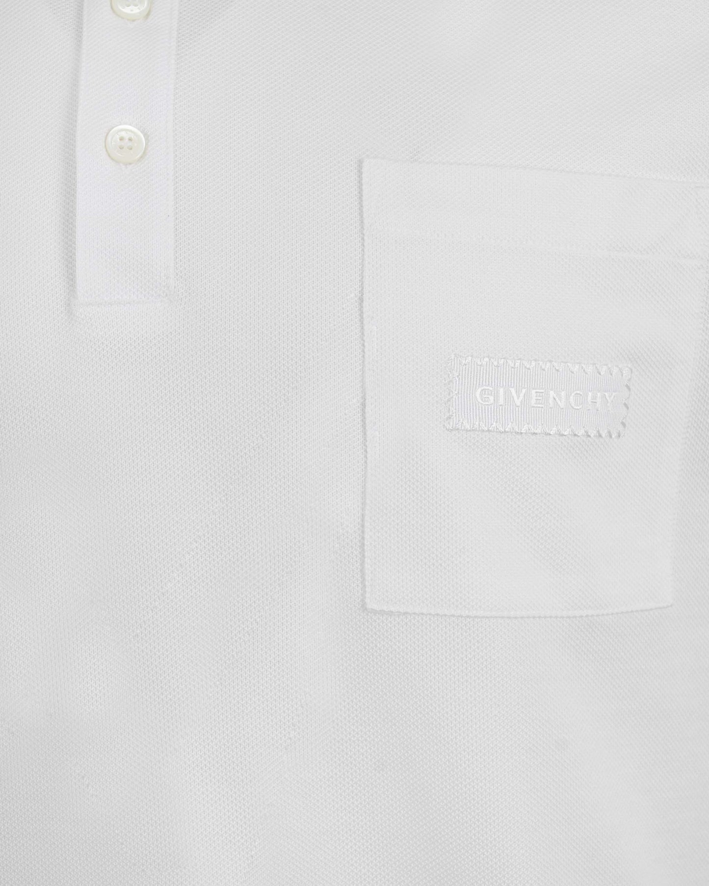 Cotton Polo With GIVENCHY Patch in White