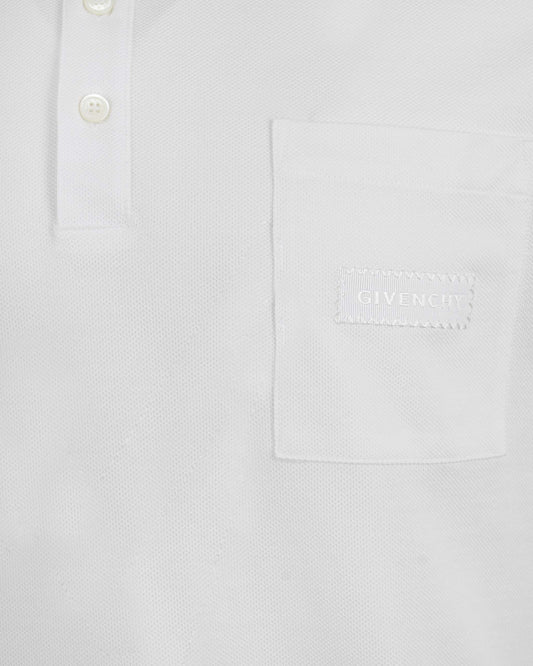 Cotton Polo With GIVENCHY Patch in White