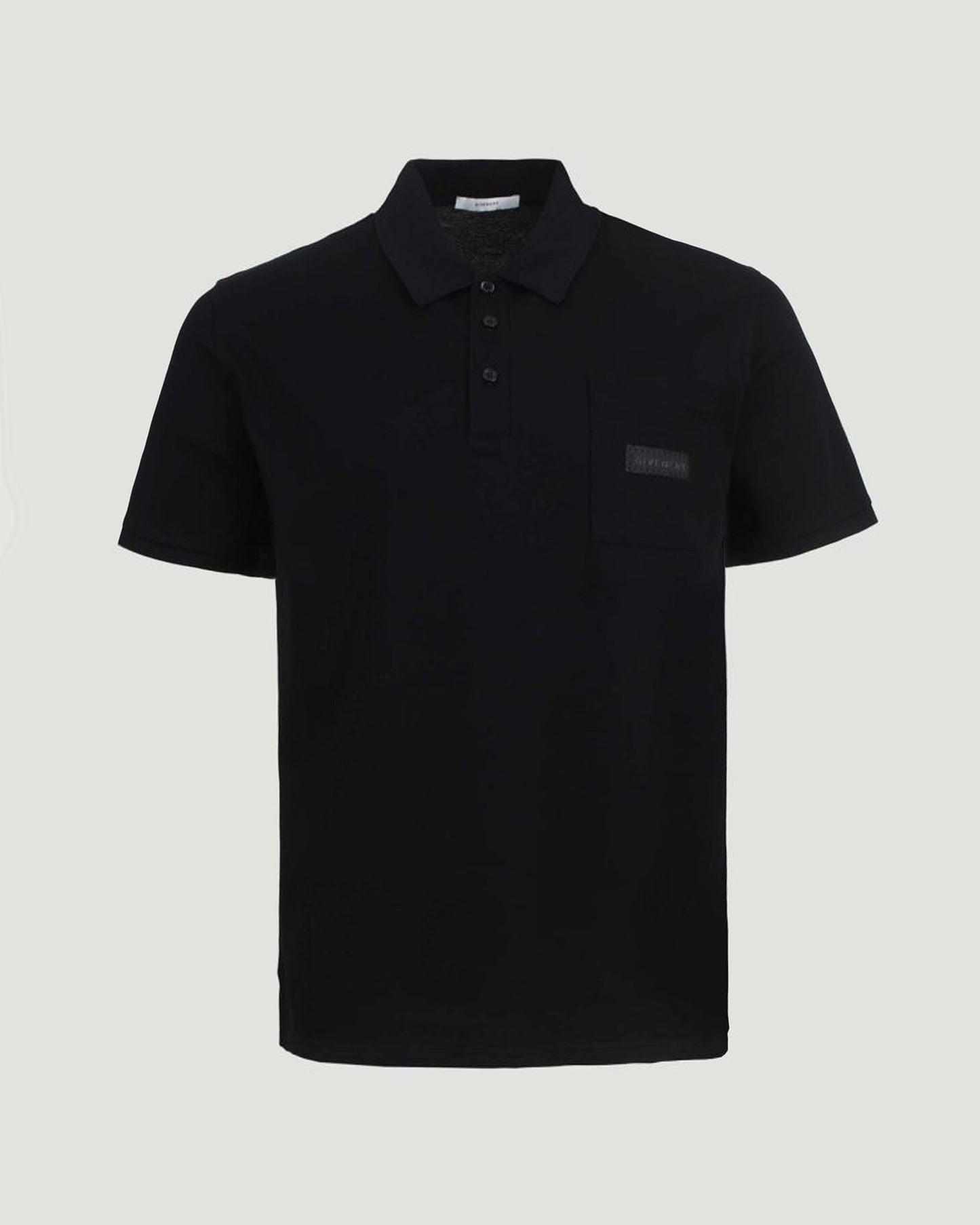 Cotton Polo With GIVENCHY Patch in Black