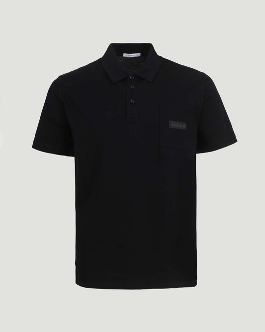 Cotton Polo With GIVENCHY Patch in Black