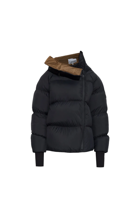 Animal Motif Down Jacket in Black
