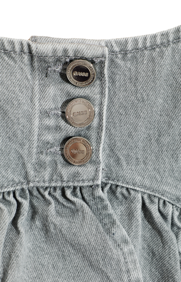 Ruffled Peplum Blouse in Grey