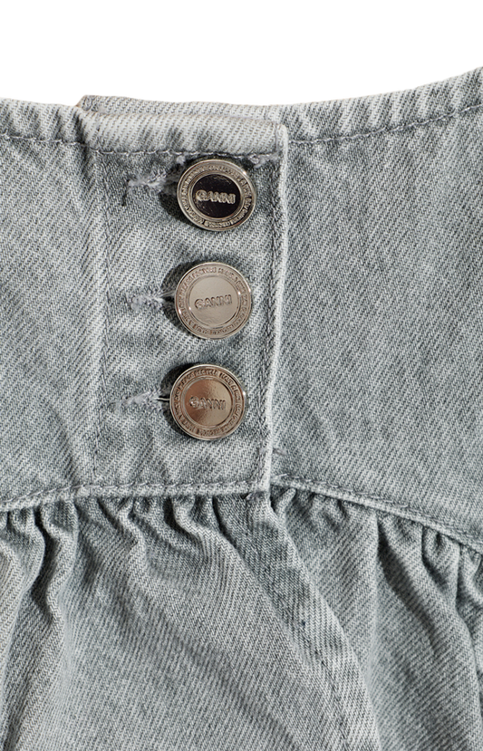 Ruffled Peplum Blouse in Grey