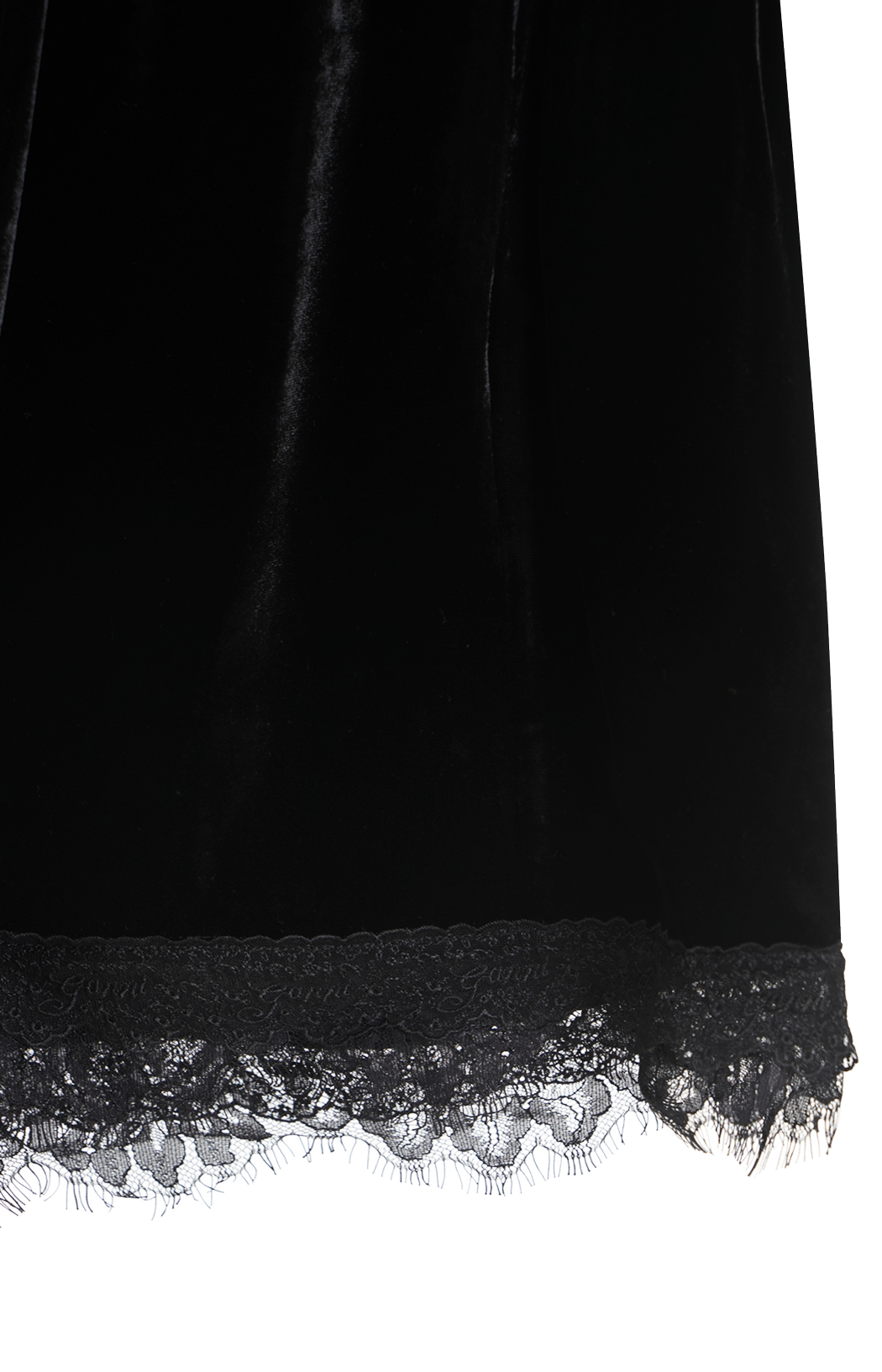 Lace-Trim Velvet Shorts in Black