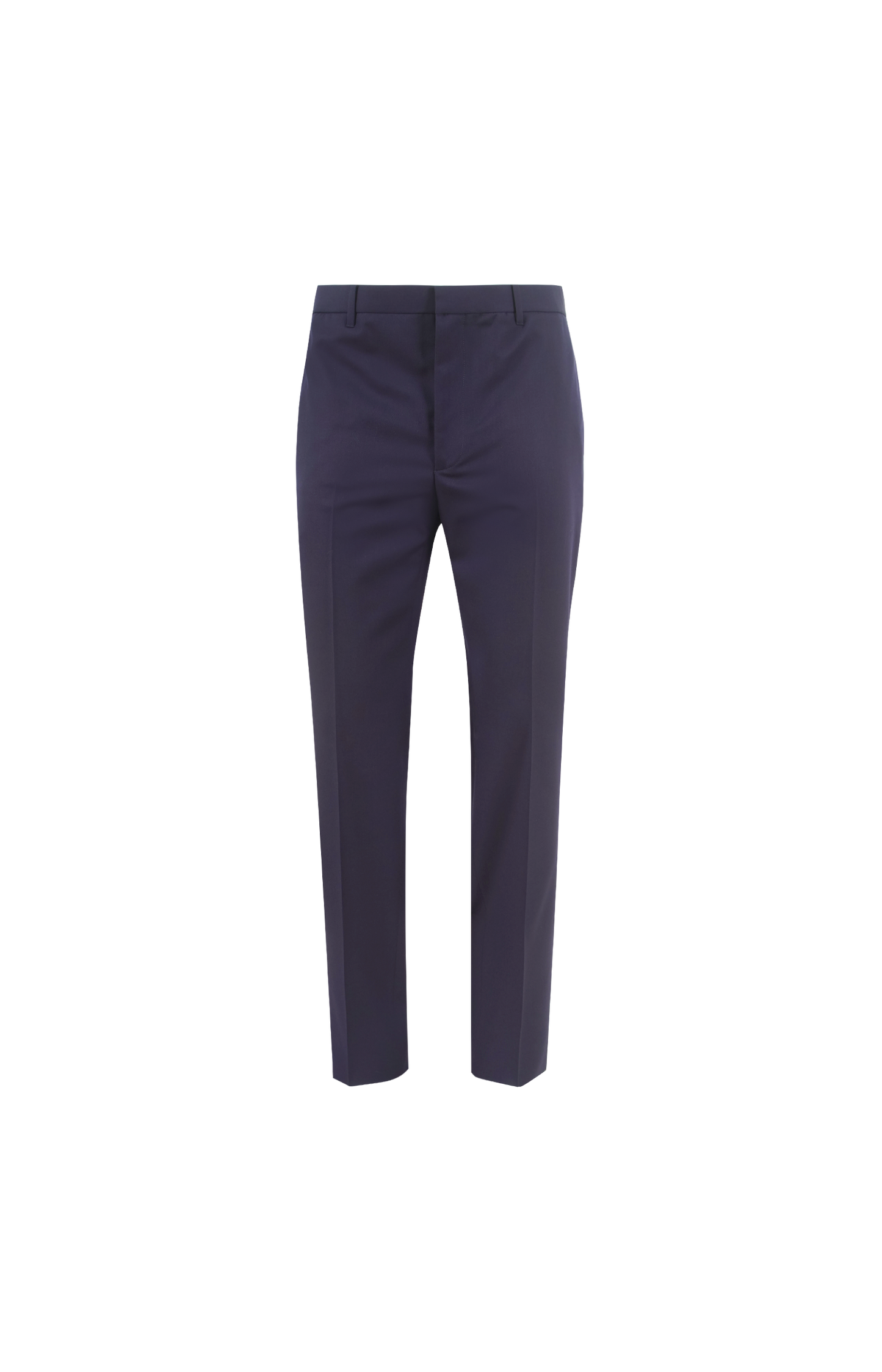 Fitted Leg Tailored Trousers in Night Blue Wool