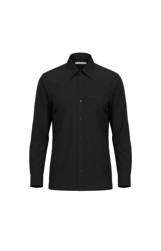 Slim fit shirt in poplin with GIVENCHY embroidery