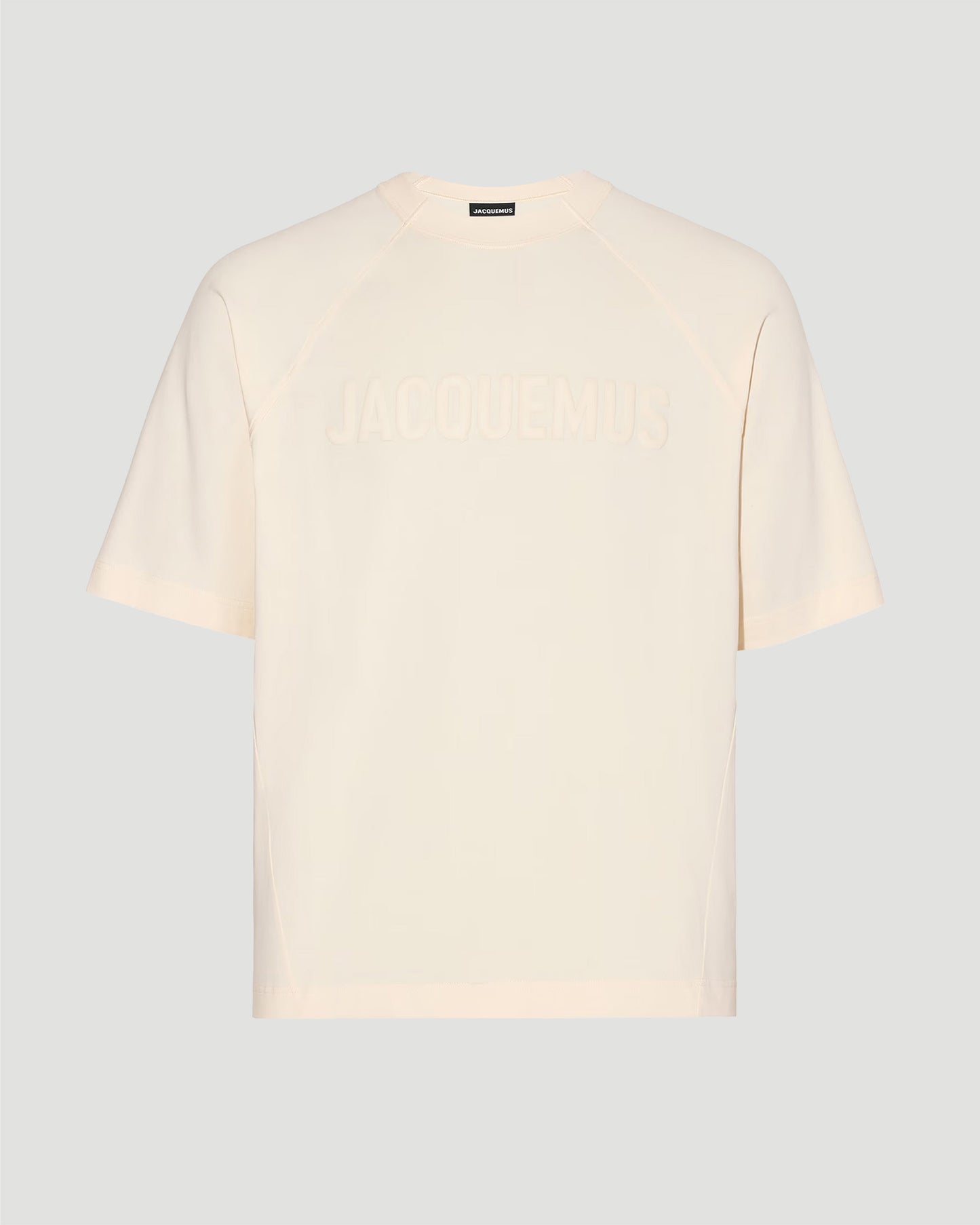 Le T-Shirt Typo Raglan Logo T-Shirt in Light Beige