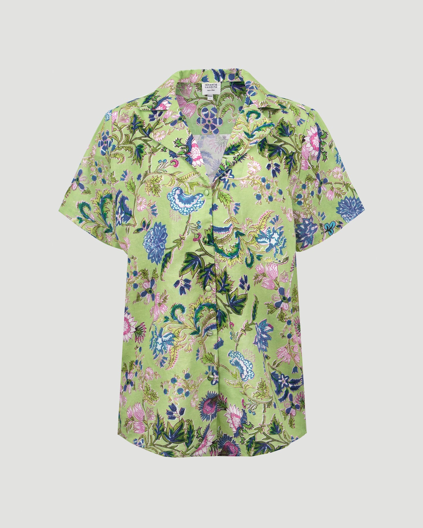 FLORAL SHORT SLEEVE SHIRT IN GREEN
