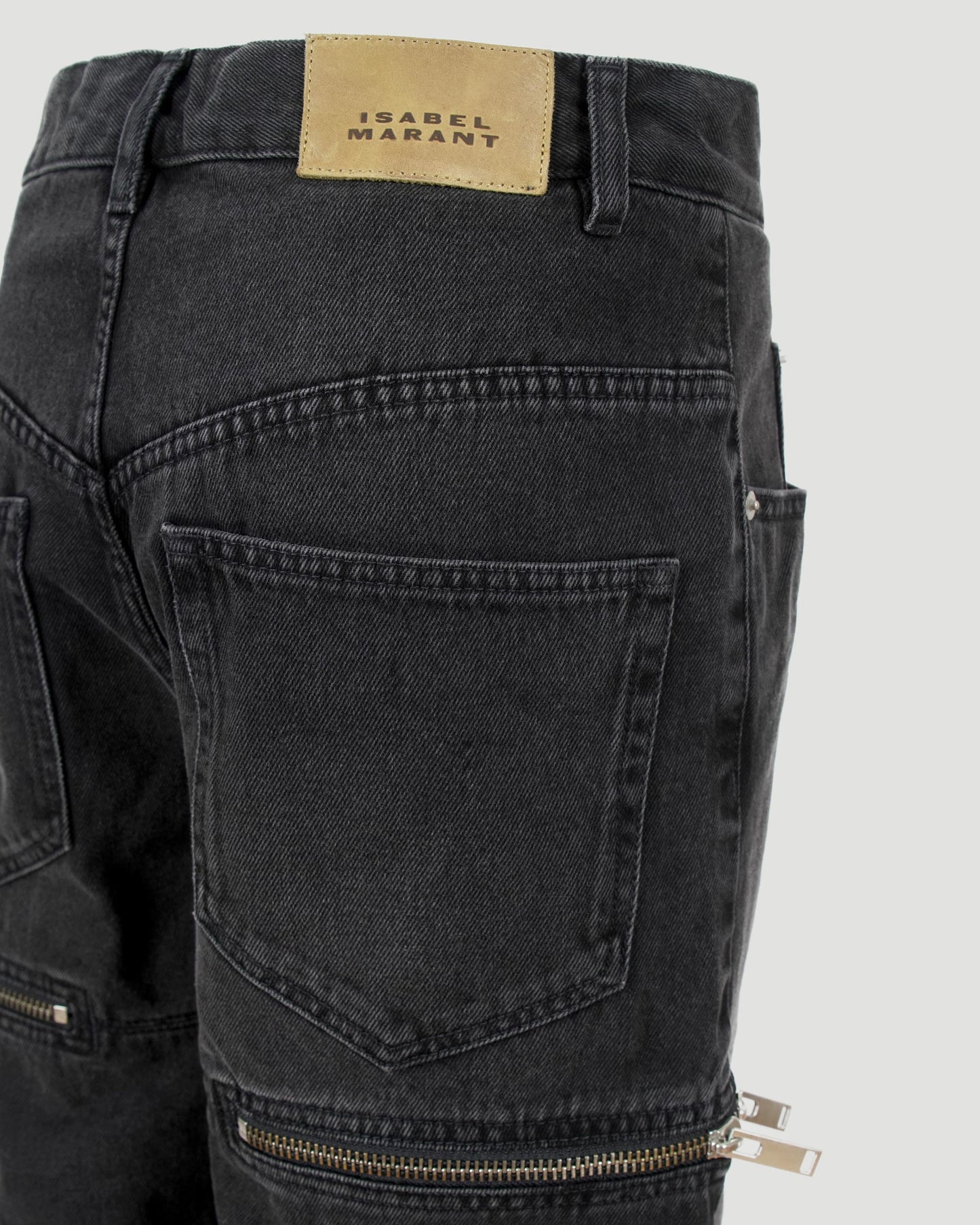 ZIP DETAIL JEANS IN BLACK