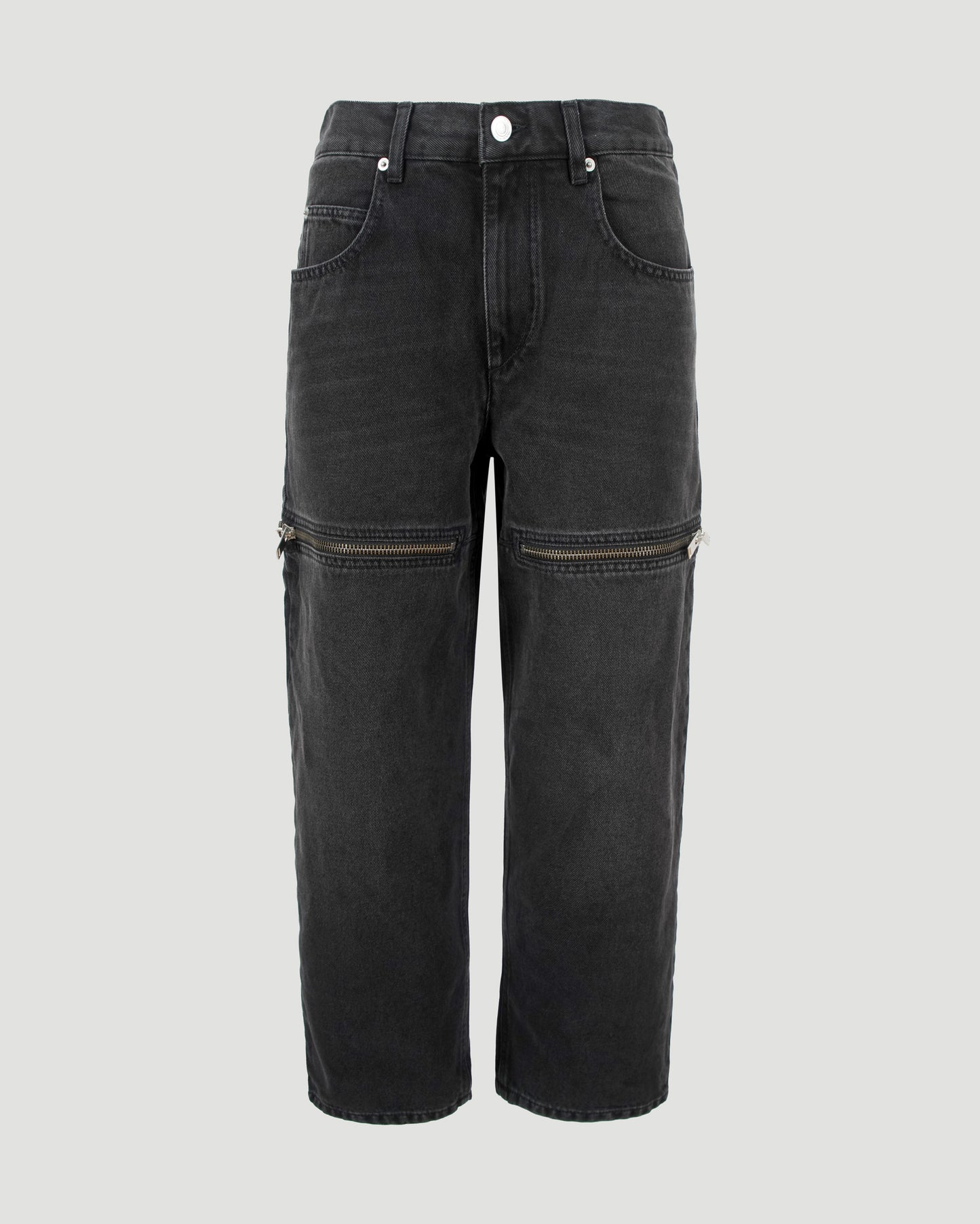 ZIP DETAIL JEANS IN BLACK