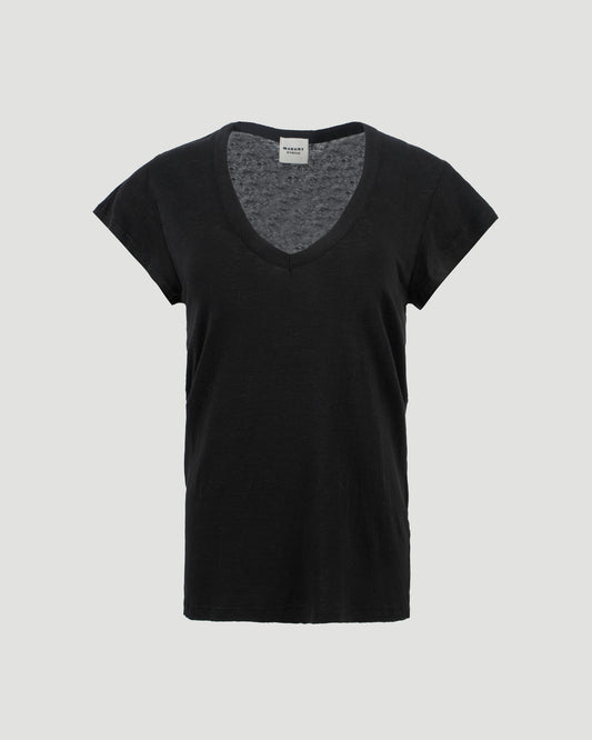 LINEN T-SHIRT IN BLACK