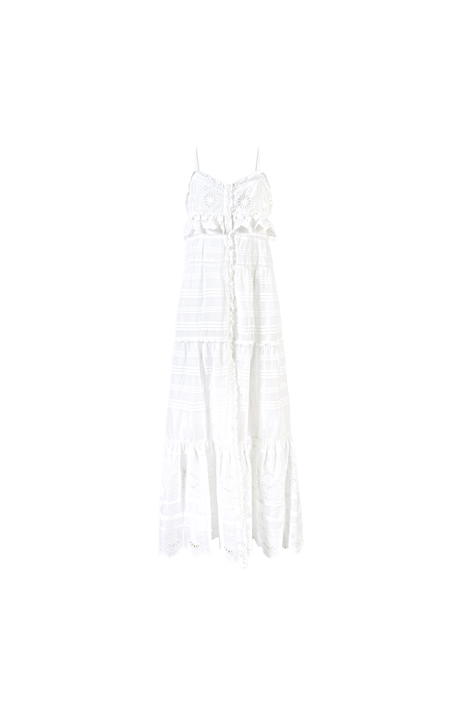 White lace dress on a white background