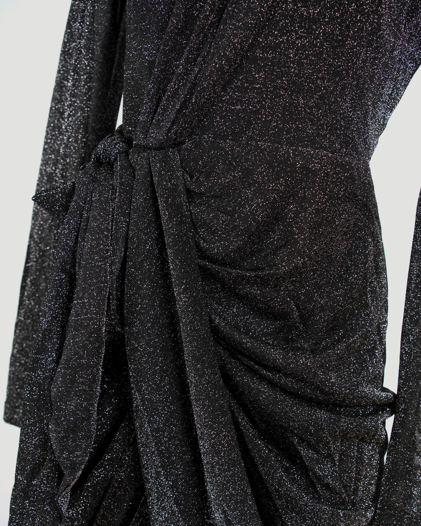 Cleora Lamé Wrap Dress