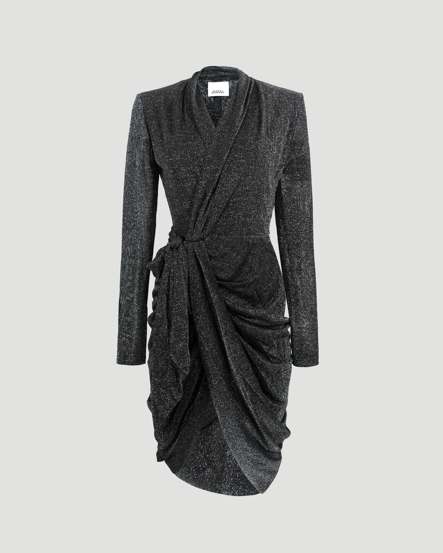 Cleora Lamé Wrap Dress