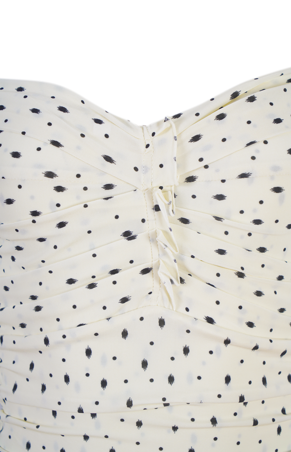 Giovana polka-dot puff-sleeve midi dress