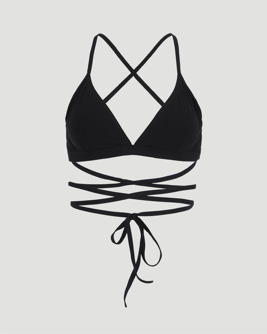 Solange Black Bikini Top