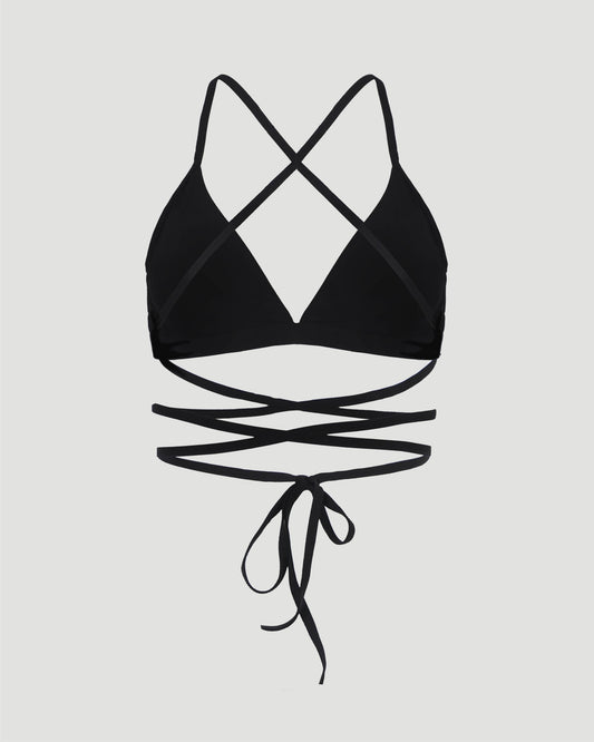 Solange Black Bikini Top