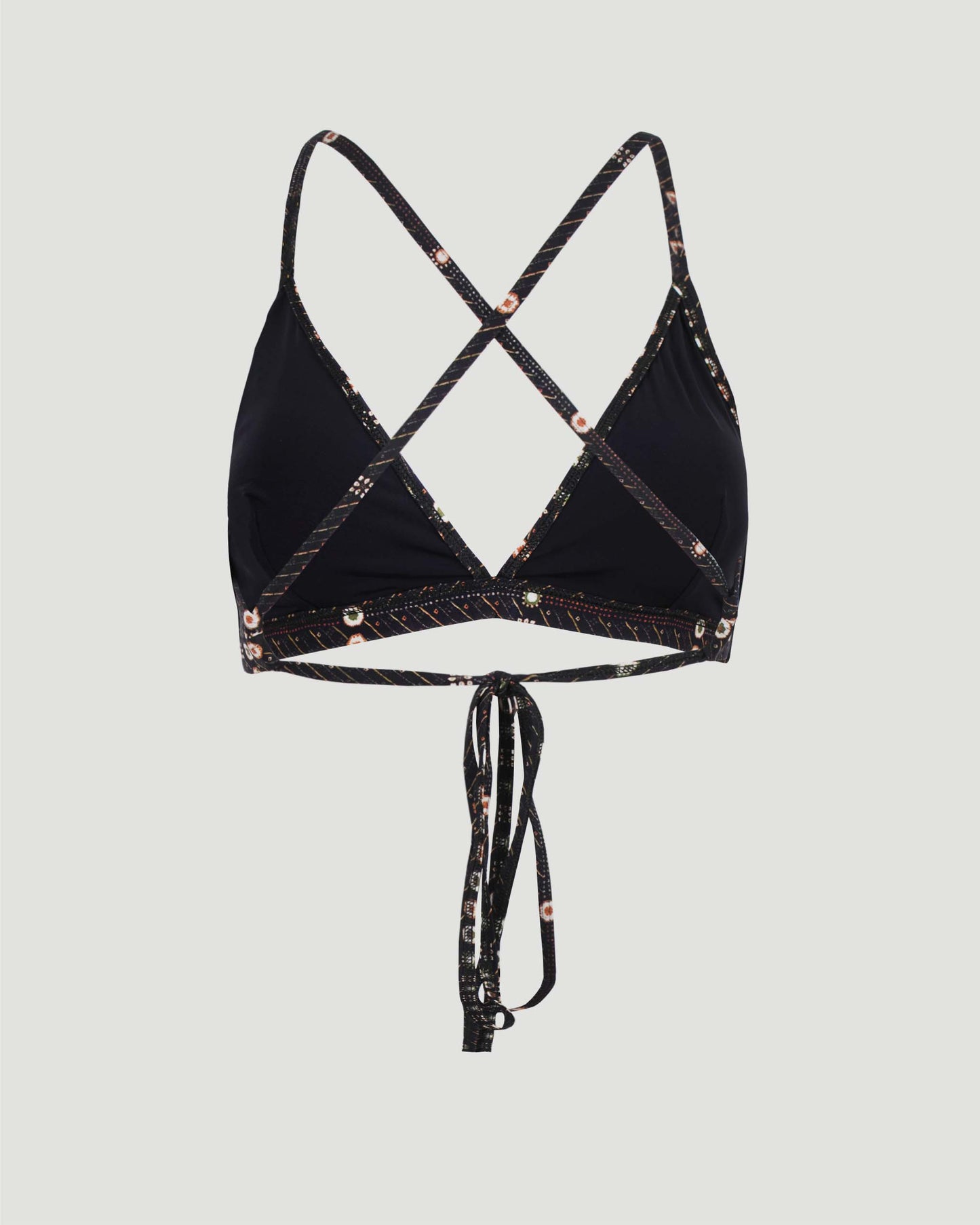 Printed Bikini Top in Black