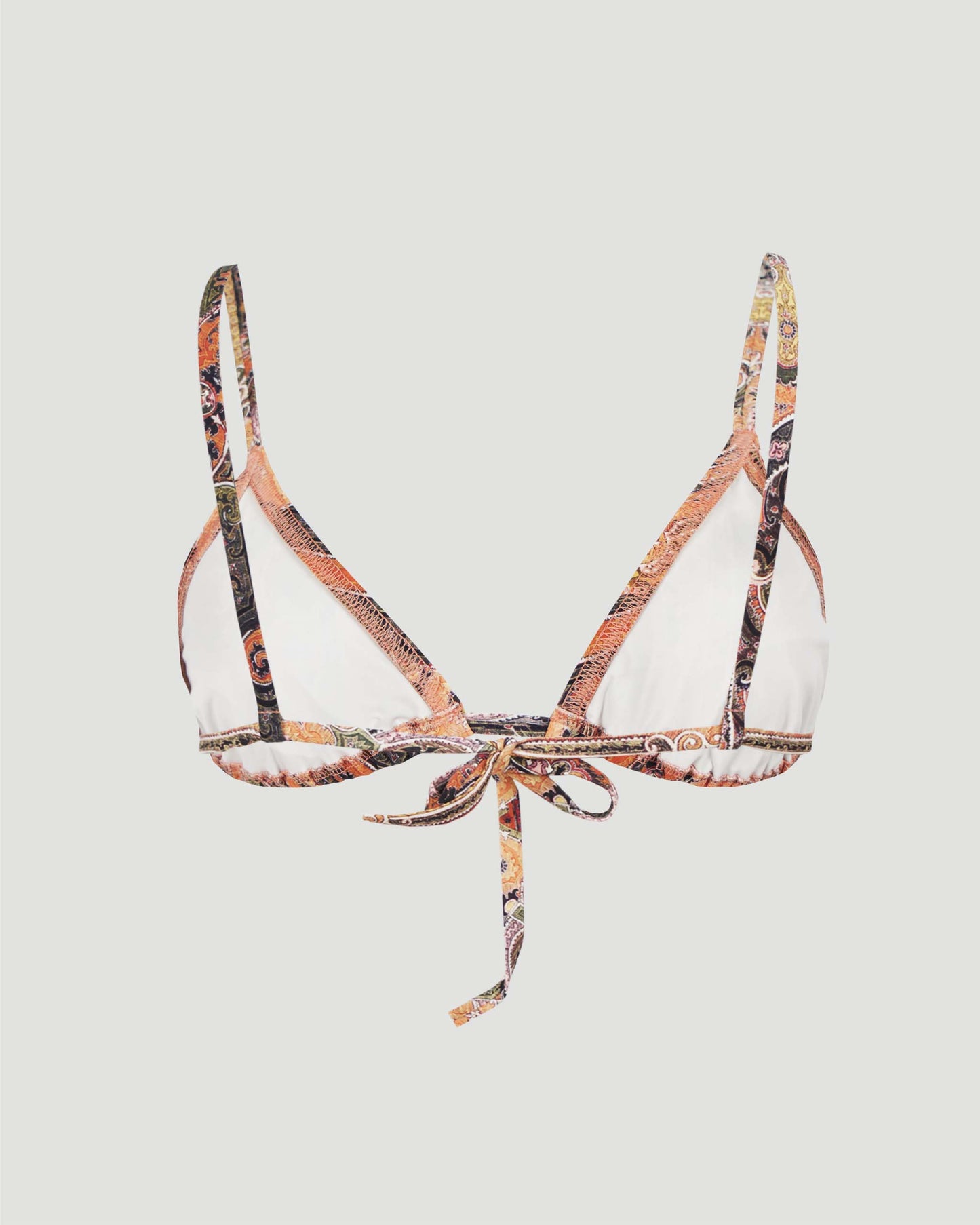 Printed Bikini Top in Orange