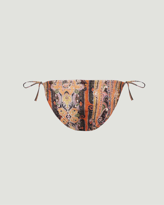 Printed Bikini Bottoms in Orange