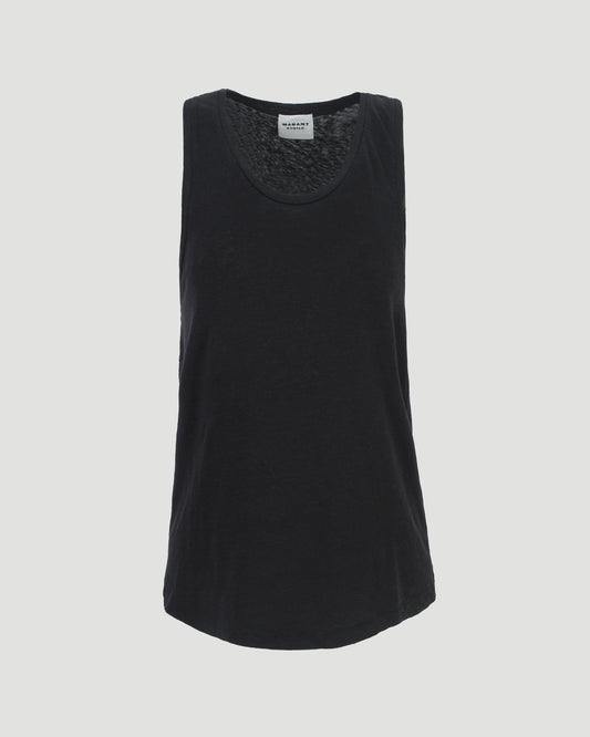 Arielle linen top in black