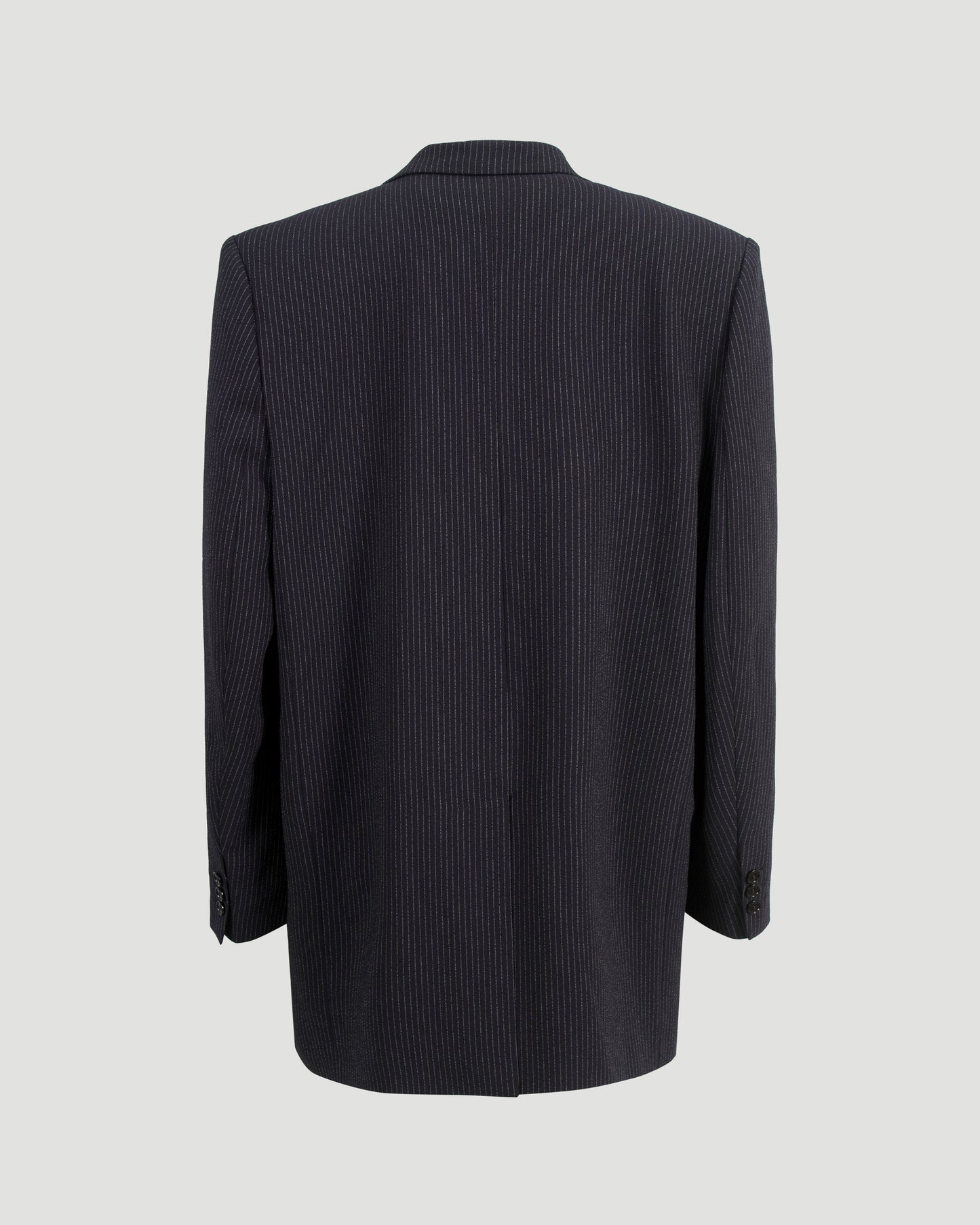 Pinstriped Suit Jacket in Midnight Blue
