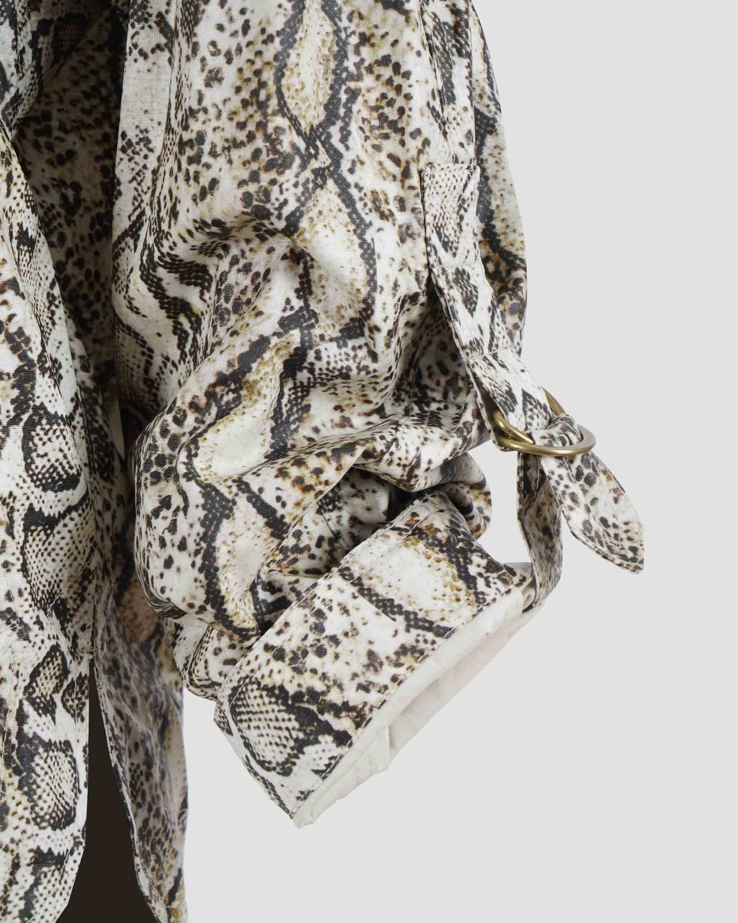 Coated Linen Jacket in Animal Print