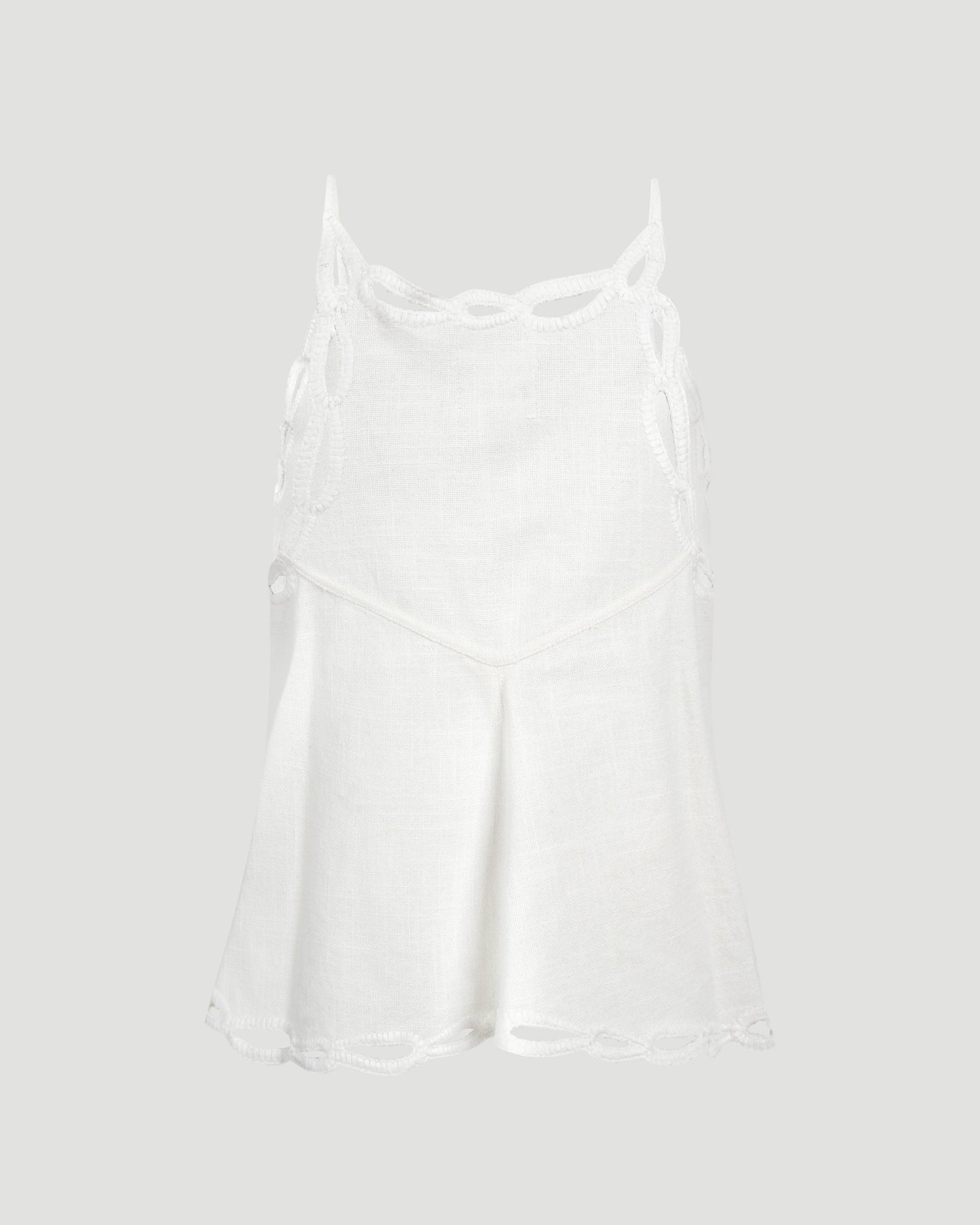 Embroidered Tank Top in White
