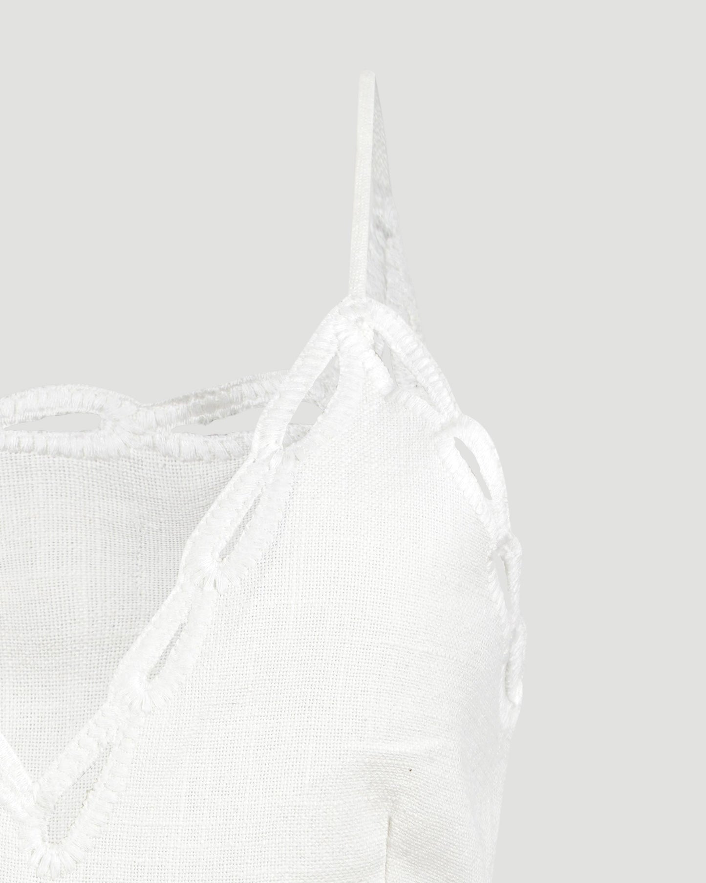 Embroidered Tank Top in White