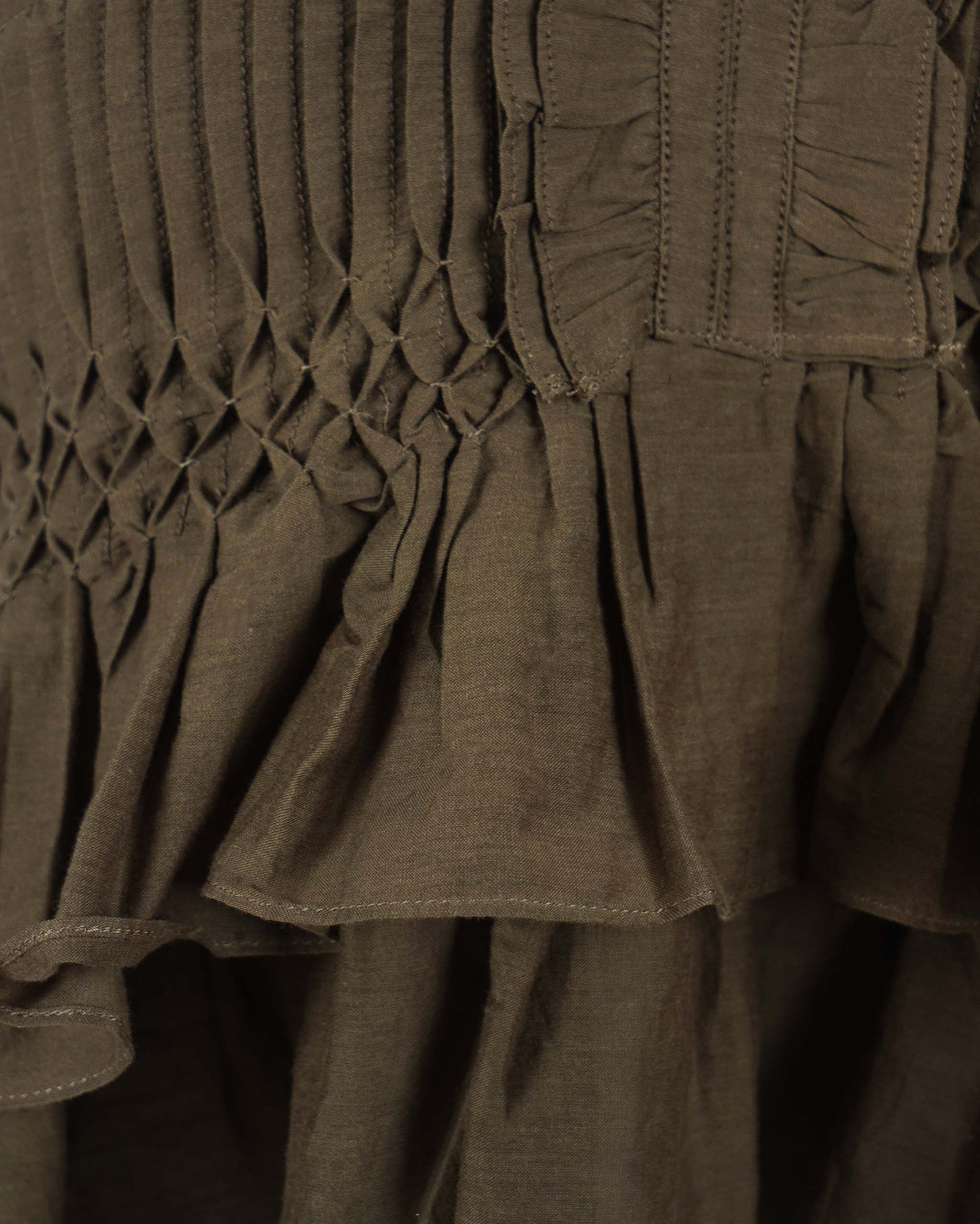 Daliana Ruffled Top in Khaki