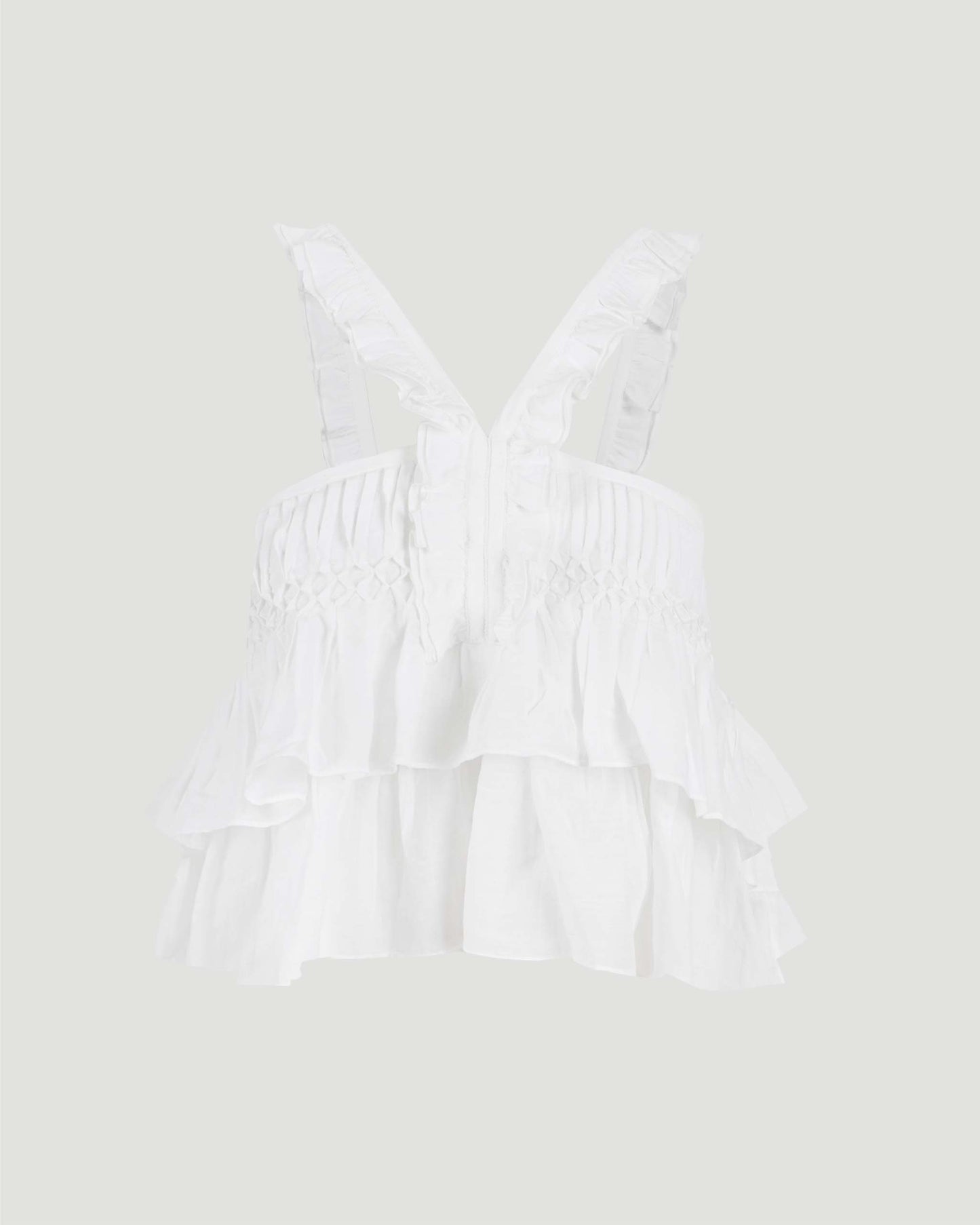 Daliana Ruffled Top in White