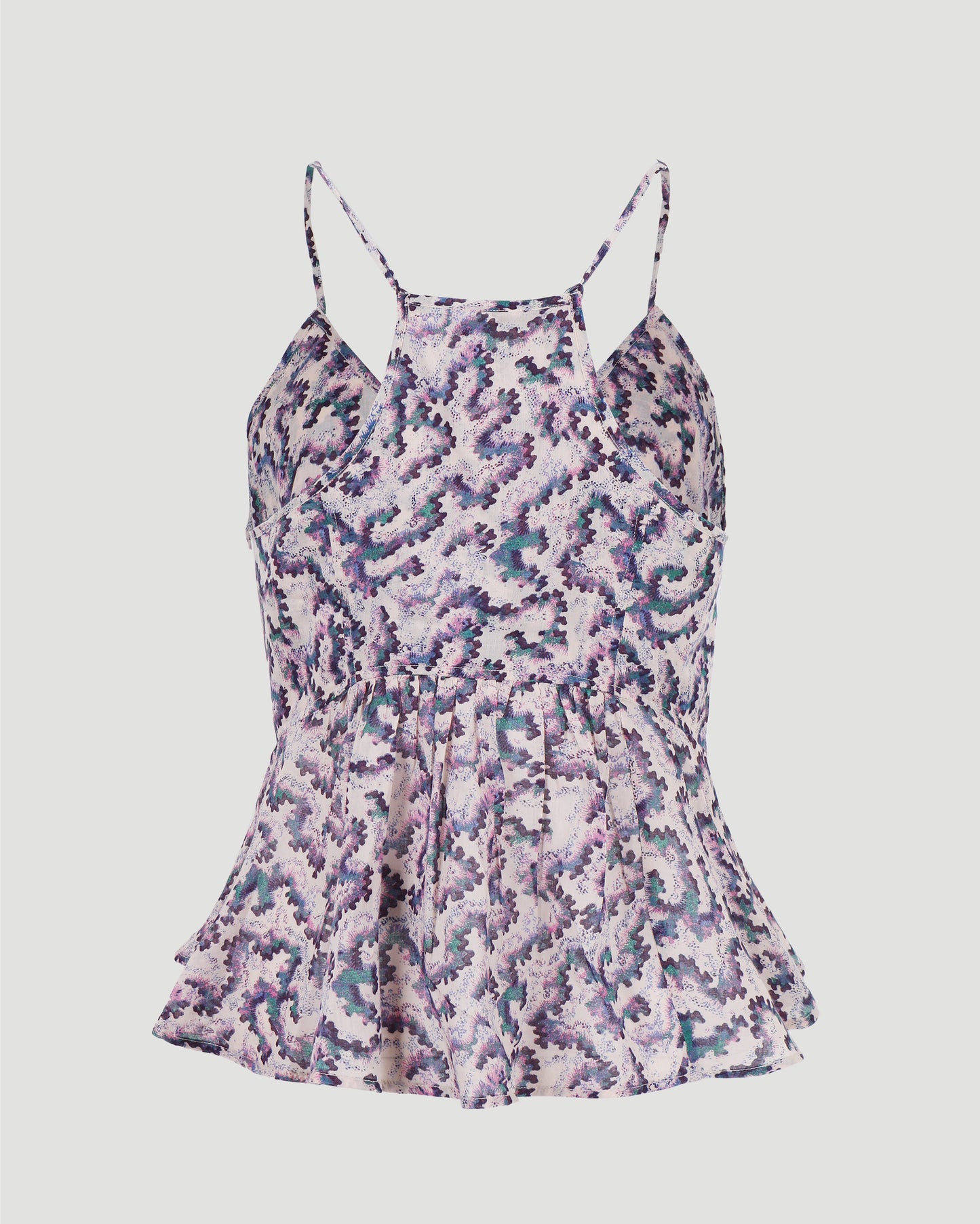 Lirhetta top in ecru and purple