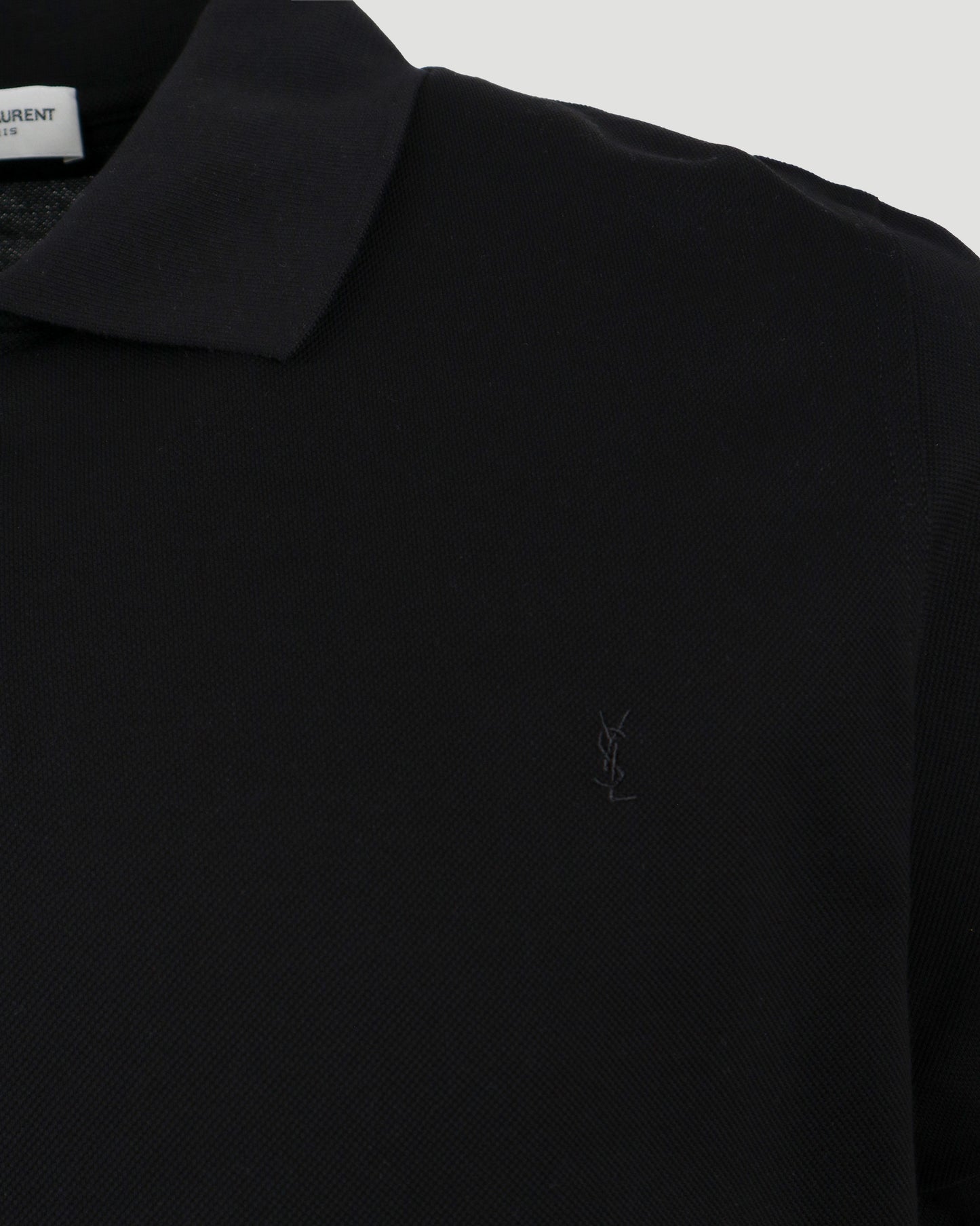 MONOGRAM POLO SHIRT IN BLACK COTTON PIQUÉ