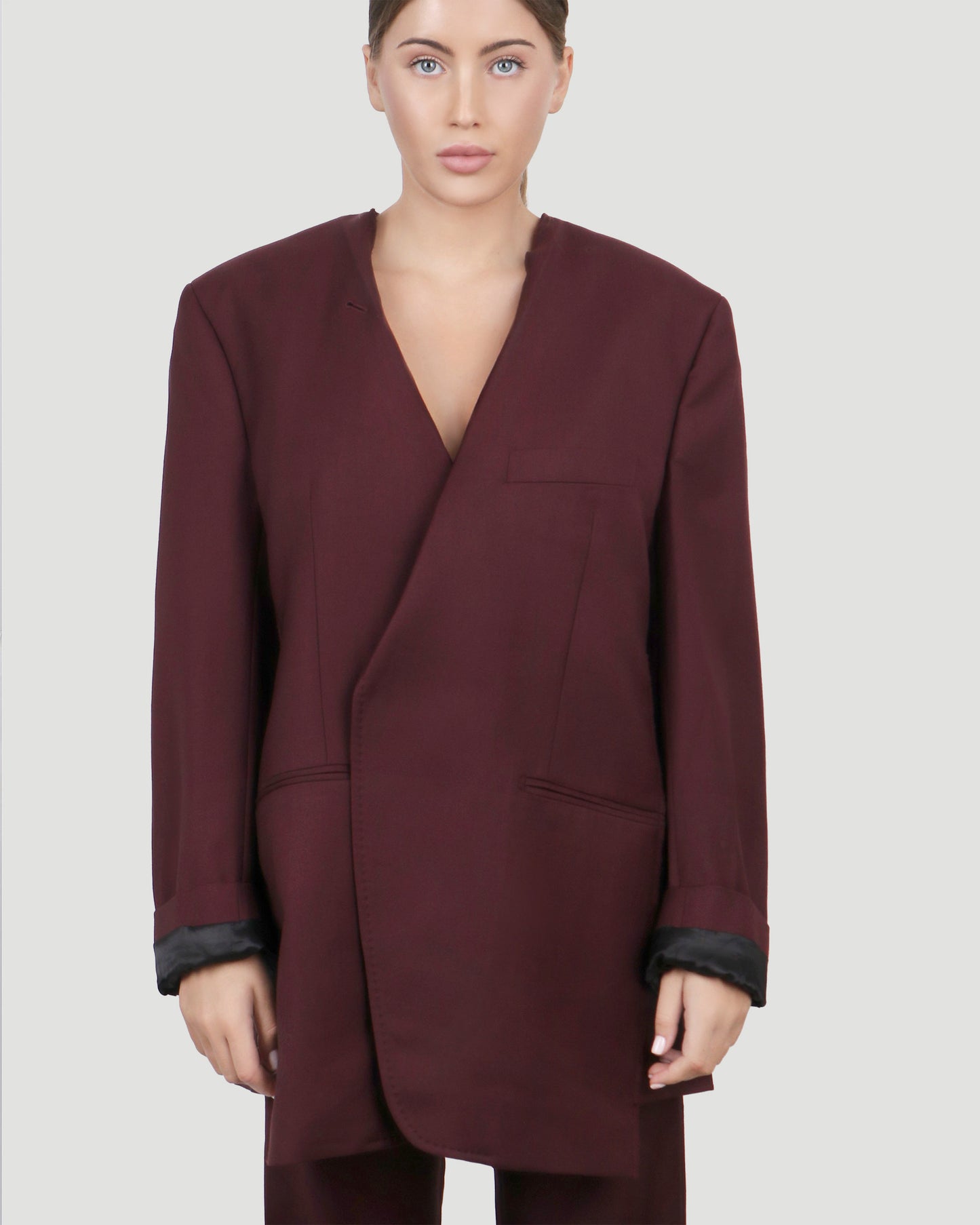OVERSIZED BLAZER IN BORDEAUX
