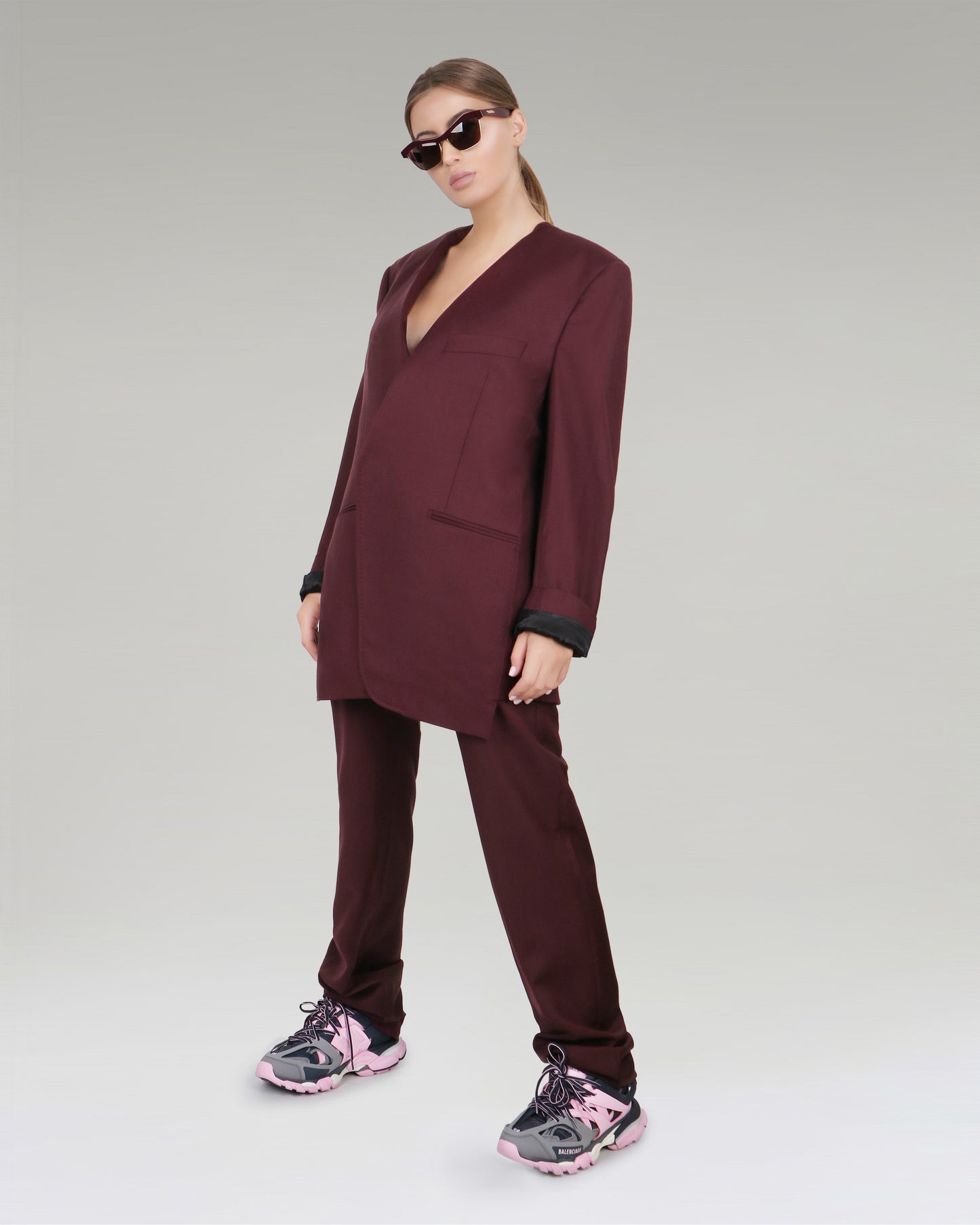 OVERSIZED BLAZER IN BORDEAUX