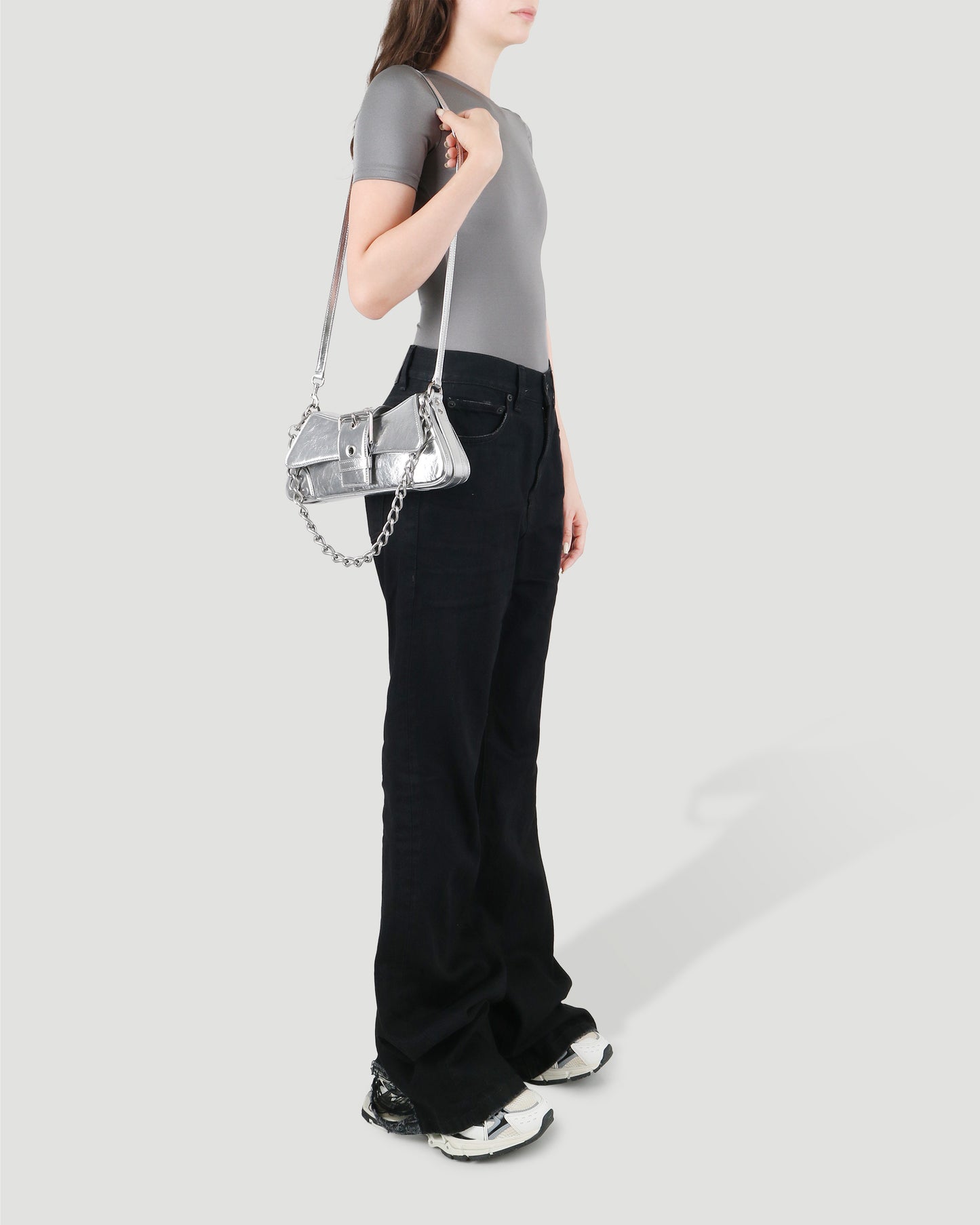 Flared Trousers in black Japanese denim