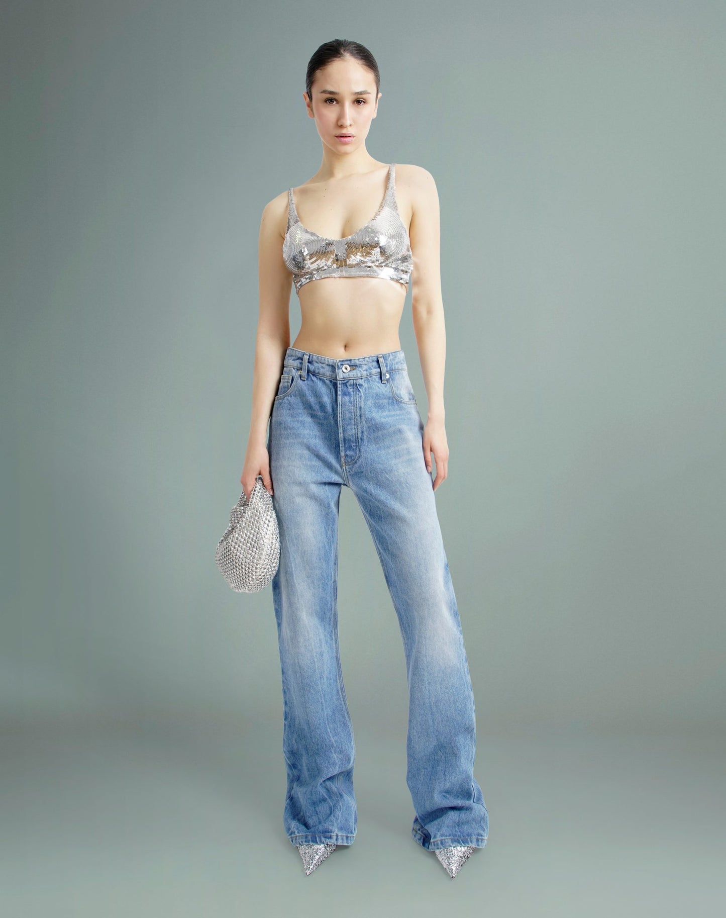 METAL KNIT CROPPED TOP