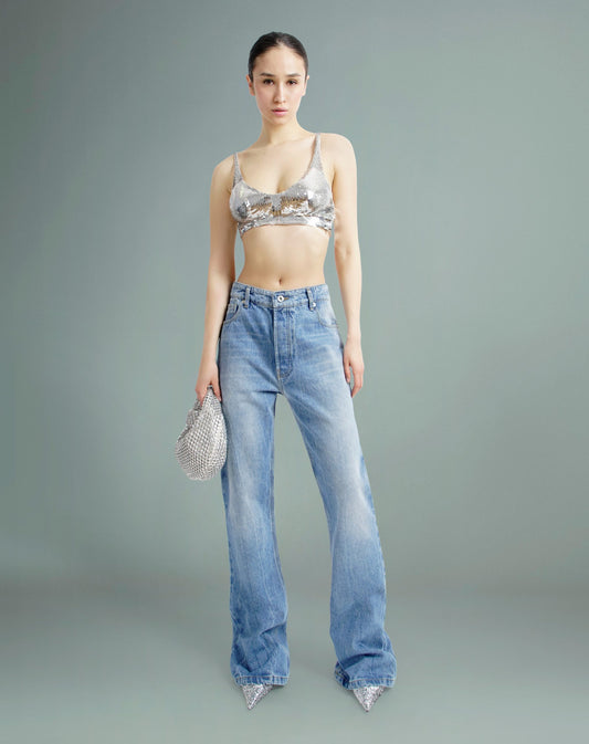 METAL KNIT CROPPED TOP
